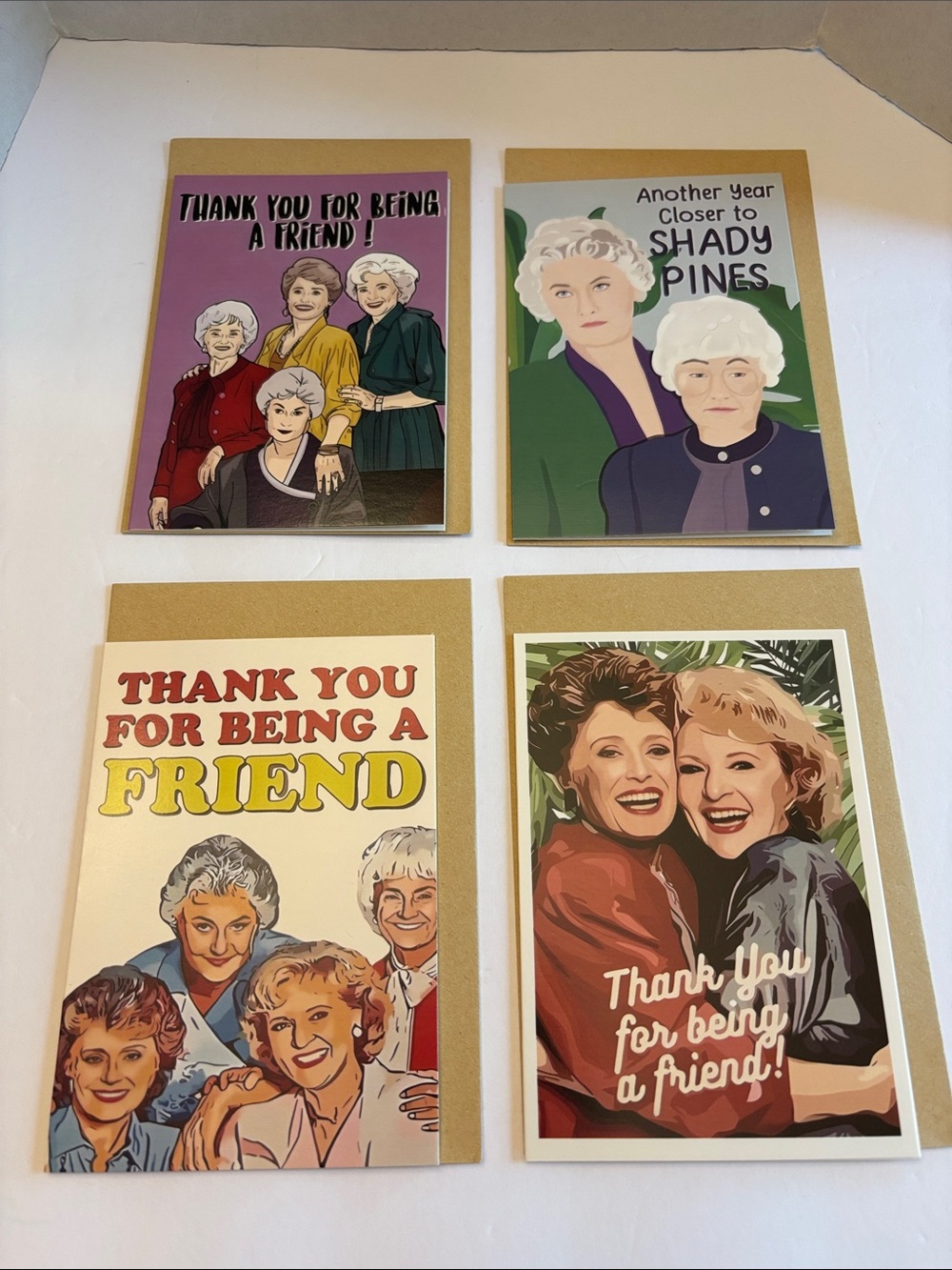 Golden Girls (4) Friendship Card Set (blank inside)
